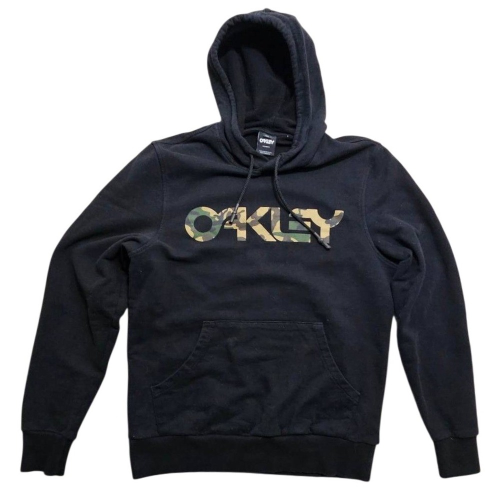 Oakley Mens Custom Fit Camo Logo Pullover‎ Hoodie Black Small CA35460 RN96548